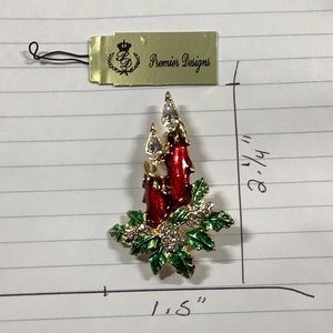 Premier Design Christmas candle  light brooch